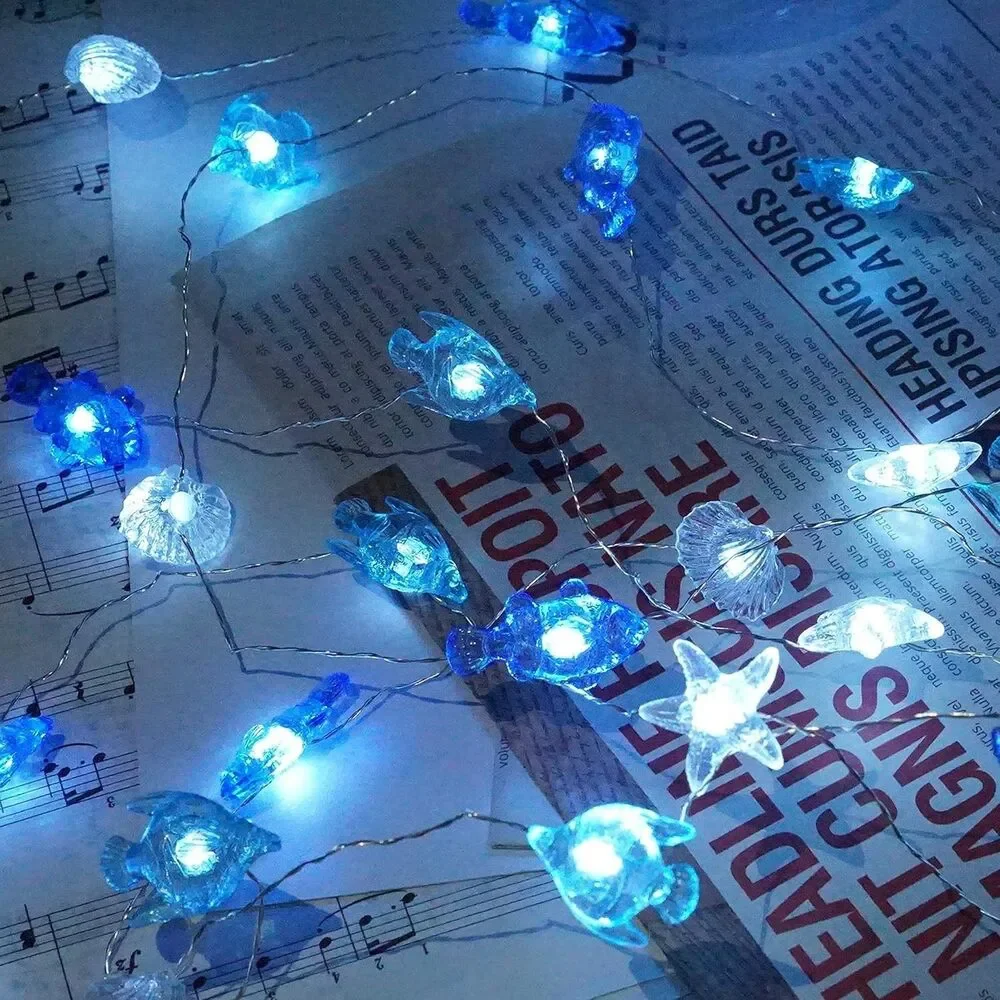 Sealife String Lights 14ft 40 LED 8 Modes with Remote and Timer - Cool White